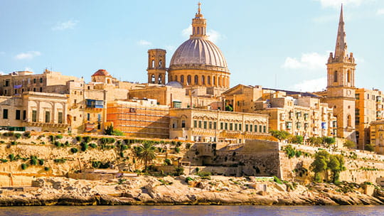 The harbour in Valletta, Malta